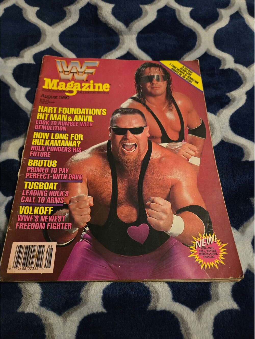 WWF Magazine August 1990 Wrestling Magazine Featuring Hart Foundation